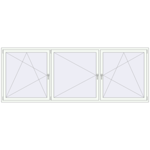 Buy Tilt-and-Turn 3250x1200 mm REHAU OPTIMUM EURO-DESIGN 70 RAL 9016 Traffic white two-sided