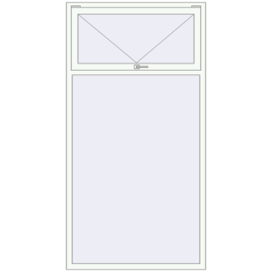 Okno aluminiowe 1200x2300 mm Jednoskrzydłowe z naświetlem. Widok od środka Zamów teraz Okna skrzydłowe 1200x2300 mm KORSA ALU STANDARD 70