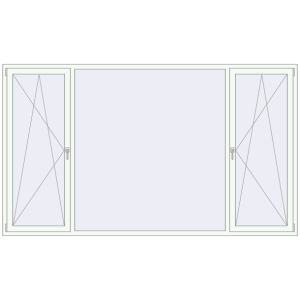Buy Tilt-and-Turn 2970x1730 mm REHAU OPTIMUM EURO-DESIGN 70 RAL 9016 Traffic white two-sided