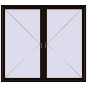 Buy Tilt-and-Turn 2000x1800 mm REHAU OPTIMUM EURO-DESIGN 70 BLACK_BROWN two-sided