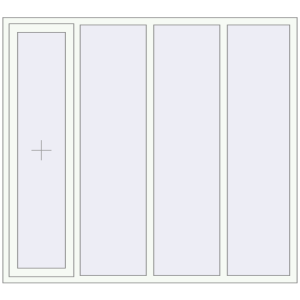 Plastic window 2000x1800 mm Four-leaf. View from inside Buy Tilt-and-Turn 2000x1800 mm REHAU BRILLANT DESIGN RAL 9016 Traffic white two-sided