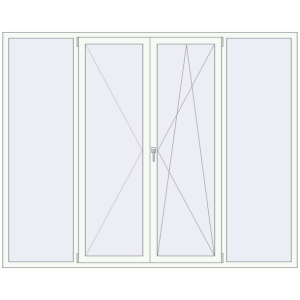 Buy Tilt-and-Turn 2500x2000 mm REHAU OPTIMUM EURO-DESIGN 70 RAL 9016 Traffic white two-sided