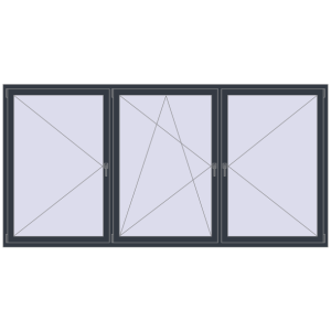 Buy Tilt-and-Turn 3000x1500 mm REHAU OPTIMUM EURO-DESIGN 70 ANTHRACITE_GREY_STRUKTURAL two-sided