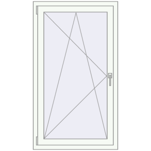 Buy Tilt-and-Turn 780x1440 mm REHAU OPTIMUM EURO-DESIGN 70 RAL 9016 Traffic white two-sided