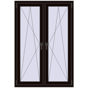 Okno plastikowe 1050x1535 mm Dwuskrzydłowe. Widok od środka Zamów teraz Okna skrzydłowe 1050x1535 mm REHAU ENERGY-SAVING SYNEGO MD BLACK_BROWN dwustronny