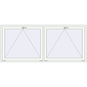 Buy Tilt-and-Turn 2200x950 mm REHAU OPTIMUM EURO-DESIGN 70 RAL 9016 Traffic white two-sided