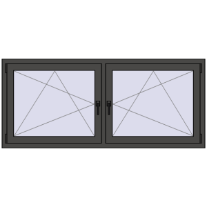 Zamów teraz Okna skrzydłowe 1840x770 mm REHAU ENERGY-SAVING SYNEGO MD BASALT_GREY dwustronny