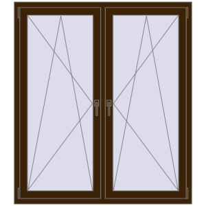 Zamów teraz Okna skrzydłowe 1410x1535 mm REHAU ENERGY-SAVING SYNEGO MD DARK_OAK dwustronny