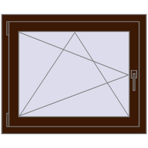 Okno plastikowe 900x650 mm Jednoskrzydłowe. Widok od środka Zamów teraz Okna skrzydłowe 900x650 mm CLASICTHERM 70 MAHAGON_SAPELI dwustronny