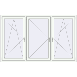 Buy Tilt-and-Turn 2100x1300 mm REHAU OPTIMUM EURO-DESIGN 70 RAL 9016 Traffic white two-sided