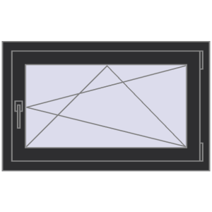 Buy Tilt-and-Turn 900x560 mm REHAU OPTIMUM EURO-DESIGN 70 ANTHRACITE_GREY_GLATT two-sided