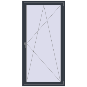 Buy Tilt-and-Turn 1000x2000 mm REHAU OPTIMUM EURO-DESIGN 70 ANTHRACITE_GREY_STRUKTURAL two-sided