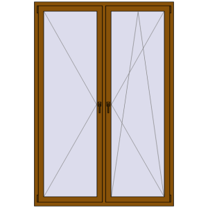 Buy Okna skrzydłowe 1500x2200 mm REHAU BRILLANT DESIGN GOLDEN OAK dwustronny