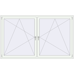 Buy Tilt-and-Turn 2270x1350 mm REHAU OPTIMUM EURO-DESIGN 70 RAL 9016 Traffic white two-sided