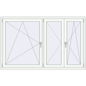 Buy Tilt-and-Turn 1850x1150 mm REHAU OPTIMUM EURO-DESIGN 70 RAL 9016 Traffic white two-sided