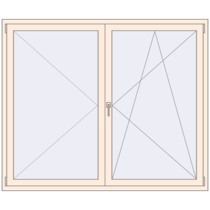 Buy Tilt-and-Turn 1800x1500 mm REHAU OPTIMUM EURO-DESIGN 70 CREAME_WHITE_50L-2 two-sided