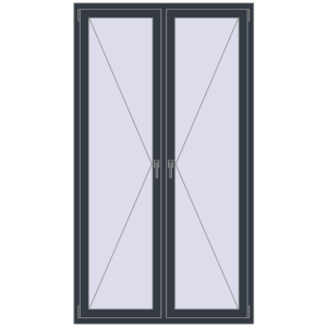 Buy Tilt-and-Turn 1210x2160 mm REHAU OPTIMUM EURO-DESIGN 70 ANTHRACITE_GREY_STRUKTURAL two-sided
