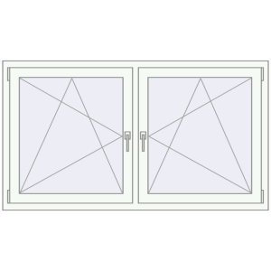 Okno plastikowe 1635x920 mm Dwuskrzydłowe. Widok od środka Zamów teraz Okna skrzydłowe 1635x920 mm REHAU ENERGY-SAVING SYNEGO MD ANTHRACITE_GREY_STRUKTURAL zewnętrzny