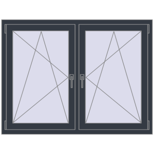 Zamów teraz Okna skrzydłowe 1380x1040 mm REHAU ENERGY-SAVING SYNEGO MD ANTHRACITE_GREY_STRUKTURAL dwustronny