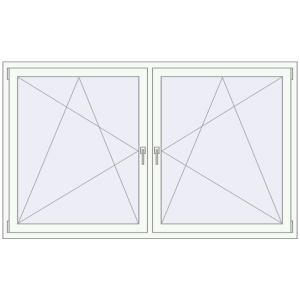 Buy Tilt-and-Turn 1980x1200 mm REHAU OPTIMUM EURO-DESIGN 70 RAL 9016 Traffic white two-sided