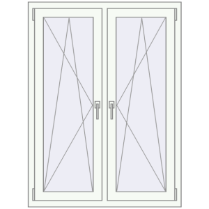 Okno plastikowe 1035x1355 mm Dwuskrzydłowe. Widok od środka Zamów teraz Okna skrzydłowe 1035x1355 mm REHAU ENERGY-SAVING SYNEGO MD BASALT_GREY zewnętrzny