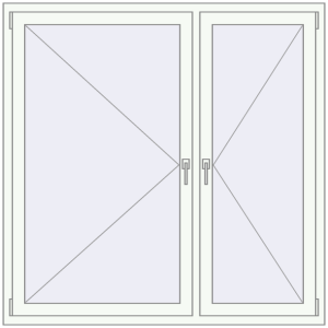 Buy Tilt-and-Turn 1500x1500 mm REHAU OPTIMUM EURO-DESIGN 70 RAL 9016 Traffic white two-sided