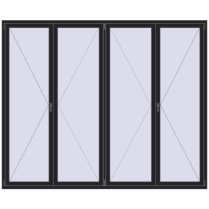 Buy Tilt-and-Turn 2800x2300 mm REHAU ENERGY-SAVING SYNEGO MD BLACK_ULTI-MATT two-sided