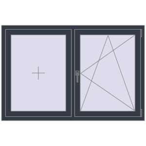 Buy Tilt-and-Turn 1500x1000 mm REHAU OPTIMUM EURO-DESIGN 70 ANTHRACITE_GREY_STRUKTURAL two-sided