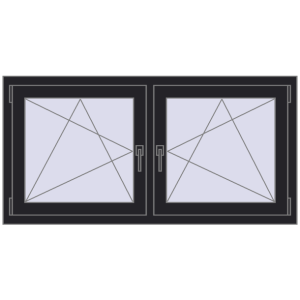 Zamów teraz Okna skrzydłowe 1395x680 mm REHAU ENERGY-SAVING SYNEGO MD BLACK_ULTI-MATT dwustronny