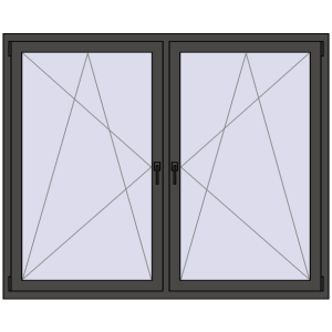 Buy Tilt-and-Turn 1755x1430 mm REHAU ENERGY-SAVING SYNEGO MD BASALT_GREY two-sided
