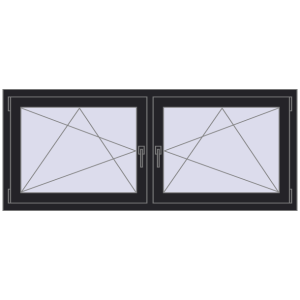 Zamów teraz Okna skrzydłowe 1680x680 mm REHAU ENERGY-SAVING SYNEGO MD BLACK_ULTI-MATT dwustronny
