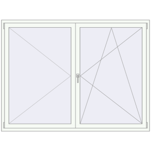 Buy Tilt-and-Turn 2000x1500 mm REHAU OPTIMUM EURO-DESIGN 70 RAL 9016 Traffic white two-sided