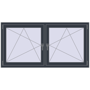 Zamów teraz Okna skrzydłowe 1680x830 mm REHAU ENERGY-SAVING SYNEGO MD ANTHRACITE_GREY_STRUKTURAL dwustronny