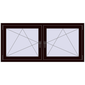 Zamów teraz Okna skrzydłowe 1620x740 mm REHAU ENERGY-SAVING SYNEGO MD CHOCOLATE_BROWN dwustronny