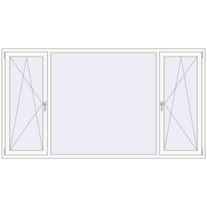 Buy Tilt-and-Turn 2600x1400 mm REHAU ENERGY-SAVING SYNEGO MD RAL 9016 Traffic white two-sided