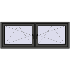 Buy Tilt-and-Turn 1770x680 mm REHAU ENERGY-SAVING SYNEGO MD BASALT_GREY two-sided