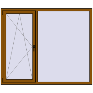 Okno plastikowe 1800x1500 mm Dwuskrzydłowe. Widok od środka Zamów teraz Okna skrzydłowe 1800x1500 mm KORSA BRILLANT DESIGN