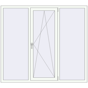 Buy Tilt-and-Turn 1800x1600 mm REHAU BRILLANT DESIGN RAL 9016 Traffic white two-sided