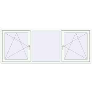 Buy Tilt-and-Turn 2365x900 mm REHAU ENERGY-SAVING SYNEGO MD RAL 9016 Traffic white two-sided