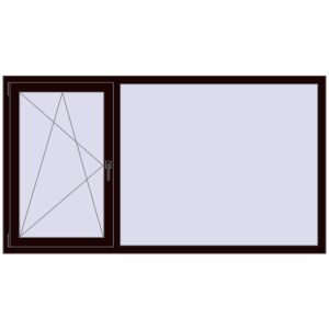 Buy Tilt-and-Turn 2000x1100 mm REHAU OPTIMUM EURO-DESIGN 70 CHOCOLATE_BROWN two-sided