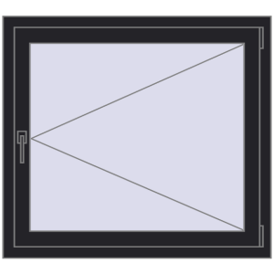 Buy Tilt-and-Turn 1000x900 mm REHAU BRILLANT DESIGN BLACK_ULTI-MATT two-sided