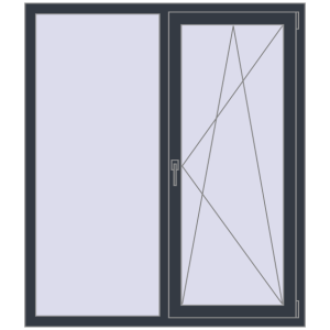 Buy Tilt-and-Turn 1300x1500 mm REHAU OPTIMUM EURO-DESIGN 70 ANTHRACITE_GREY_STRUKTURAL two-sided