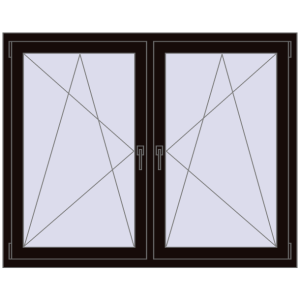 Zamów teraz Okna skrzydłowe 1455x1160 mm REHAU ENERGY-SAVING SYNEGO MD BLACK_BROWN dwustronny