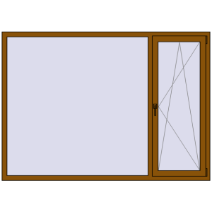 Buy Tilt-and-Turn 2100x1500 mm REHAU OPTIMUM EURO-DESIGN 70 GOLDEN OAK two-sided