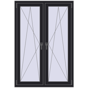 Zamów teraz Okna skrzydłowe 1050x1535 mm REHAU ENERGY-SAVING SYNEGO MD BLACK_ULTI-MATT dwustronny