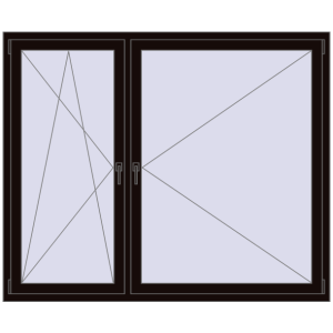 Buy Tilt-and-Turn 1810x1490 mm REHAU ENERGY-SAVING SYNEGO MD BLACK_BROWN two-sided