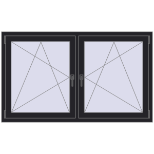 Zamów teraz Okna skrzydłowe 1560x935 mm REHAU ENERGY-SAVING SYNEGO MD BLACK_ULTI-MATT dwustronny