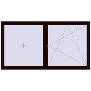 Buy Tilt-and-Turn 2600x1400 mm REHAU ENERGY-SAVING SYNEGO MD CHOCOLATE_BROWN two-sided