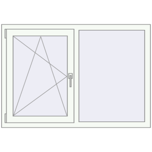 Okno plastikowe 1300x900 mm Dwuskrzydłowe. Widok od środka Zamów teraz Okna skrzydłowe 1300x900 mm EPSILON OPTIMA RAL 9016 Traffic white dwustronny