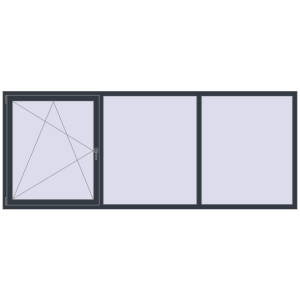 Buy Tilt-and-Turn 3000x1200 mm REHAU OPTIMUM EURO-DESIGN 70 ANTHRACITE_GREY_STRUKTURAL two-sided